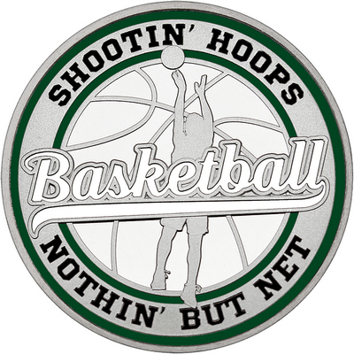 White "Basketball" with Dark Green Outer Circular Borders